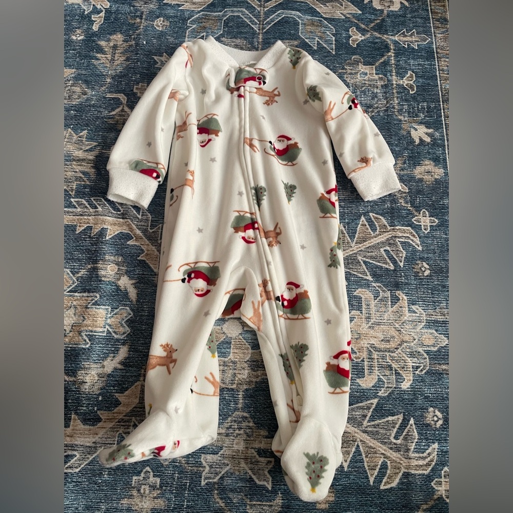 Carters Child of Mine 0-3 month Cute Christmas Baby Onesie with Festive Print